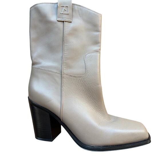 Franco Sarto Shoes - Franco Sarto Valor Leather Square Toe Block Heel Boots Women Sz 9.5